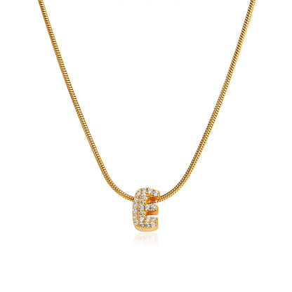 Tiny Zircon Initial Necklace