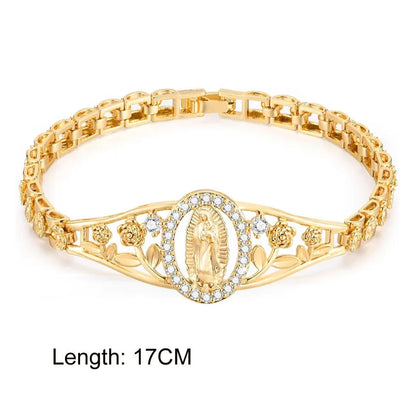 Gold Bead Cross Bracelet