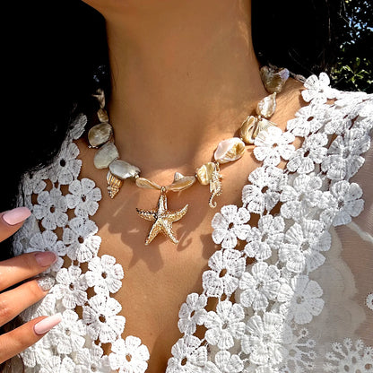 Shell Bead Summer Necklace