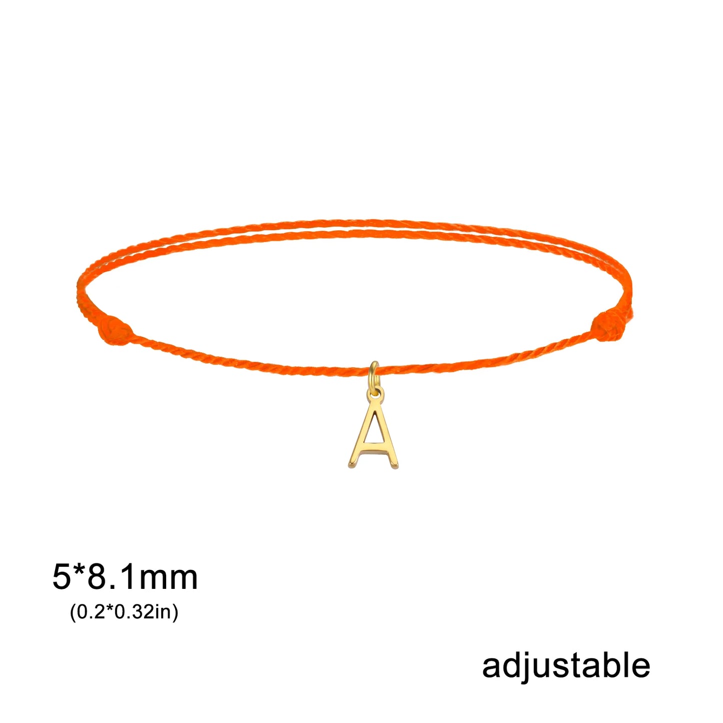Wax Rope Initial Bracelet