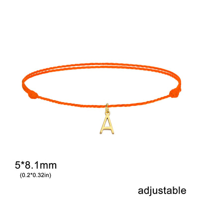 Wax Rope Initial Bracelet