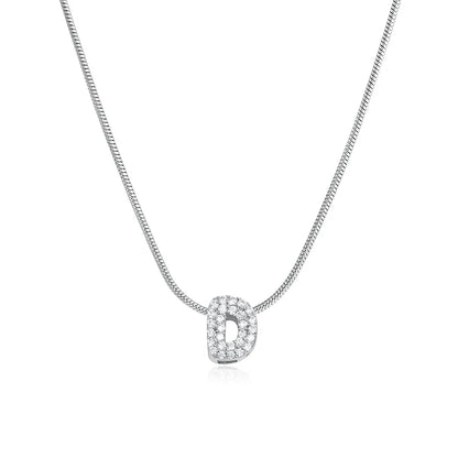Tiny Zircon Initial Necklace