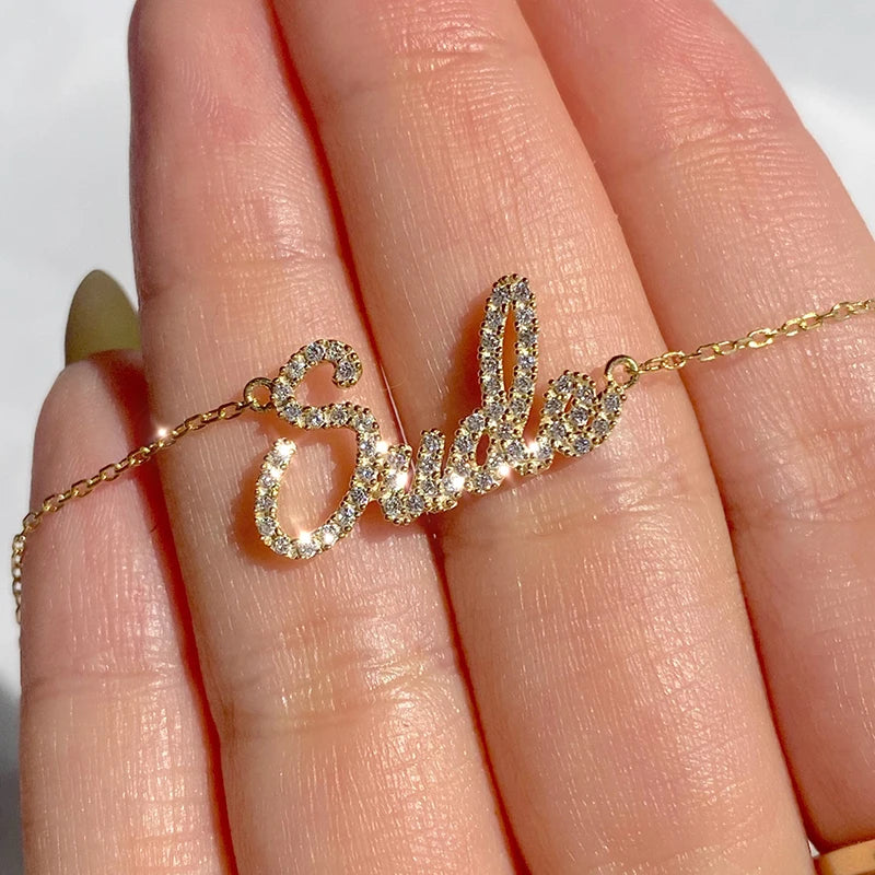 Custom Three-Name Moissanite Necklace