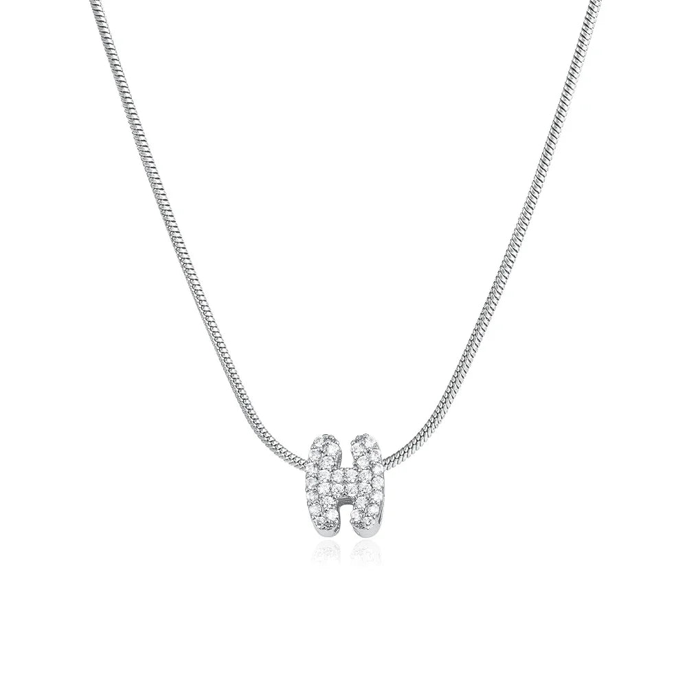 Tiny Zircon Initial Necklace