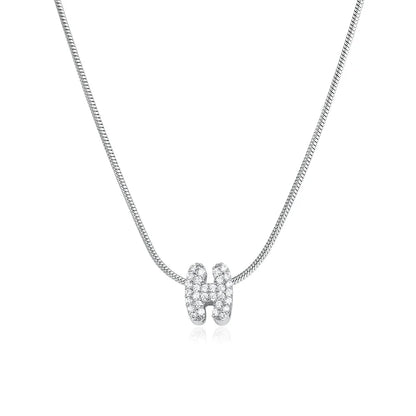 Tiny Zircon Initial Necklace