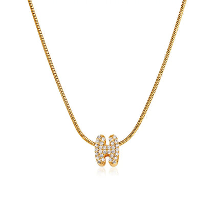 Tiny Zircon Initial Necklace