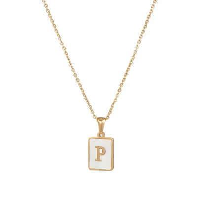 Mother of Pearl Initial Necklace