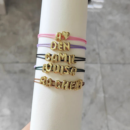 Bubble Initial Cord Bracelet