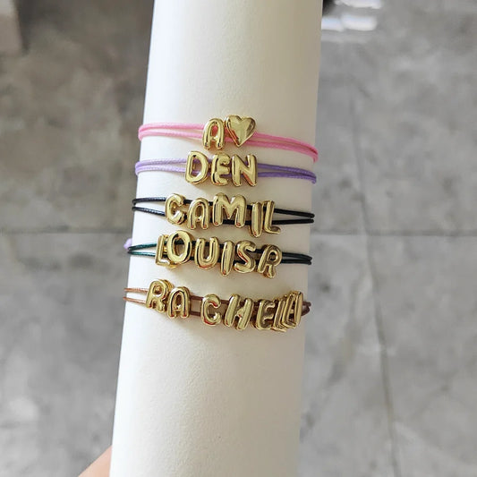 Bubble Initial Cord Bracelet