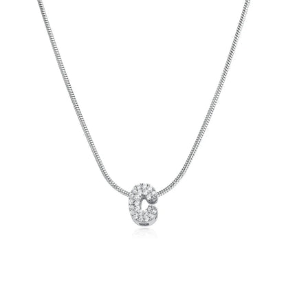 Tiny Zircon Initial Necklace