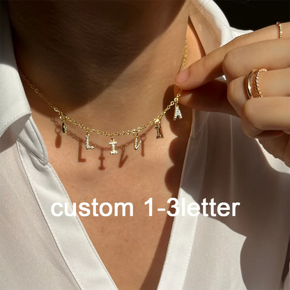 Thick Chain Bubble Name Necklace