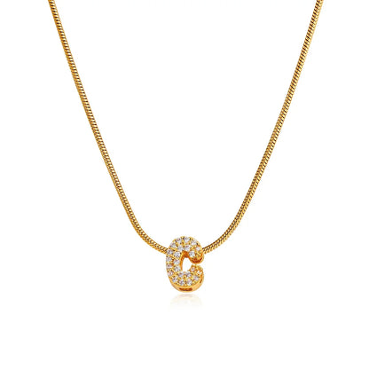 Tiny Zircon Initial Necklace