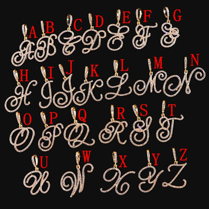 Cursive Zircon Initial Necklace