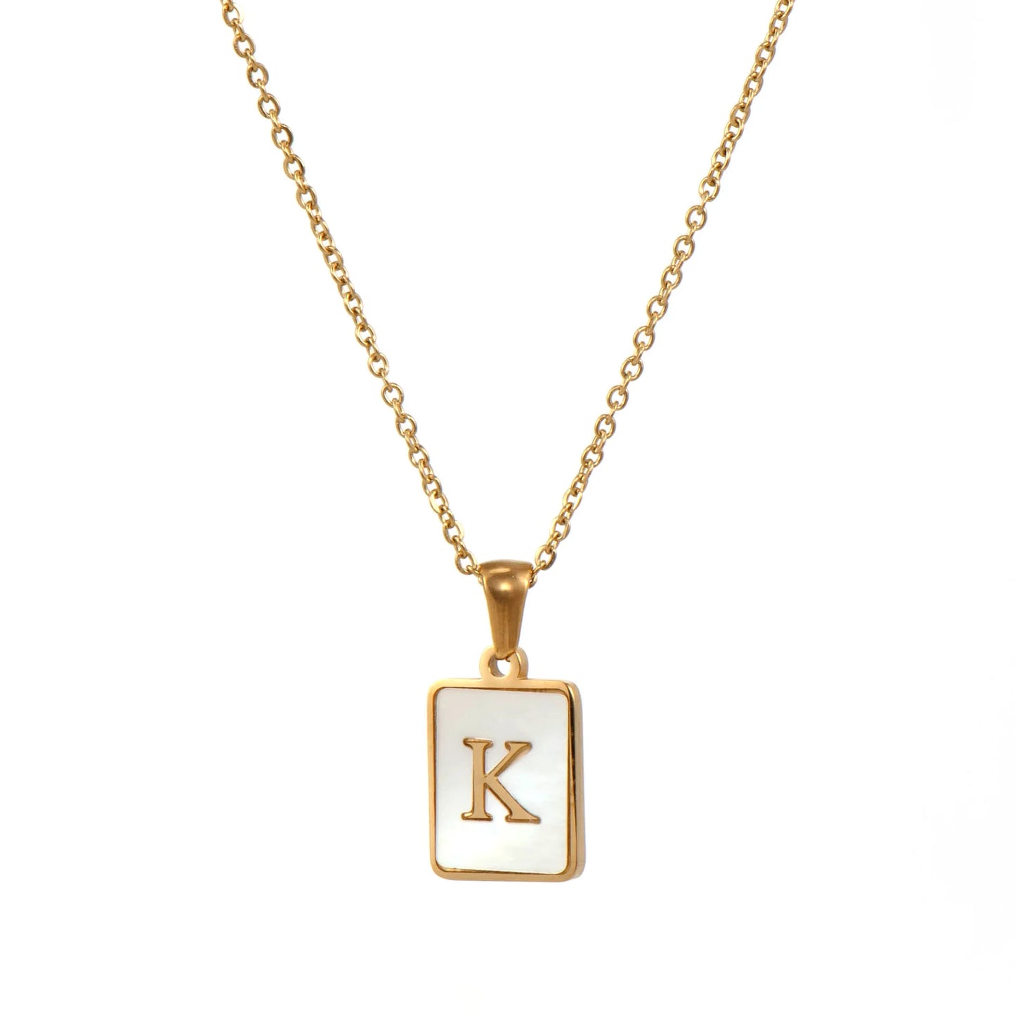 Mother of Pearl Initial Necklace