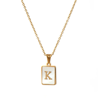 Mother of Pearl Initial Necklace