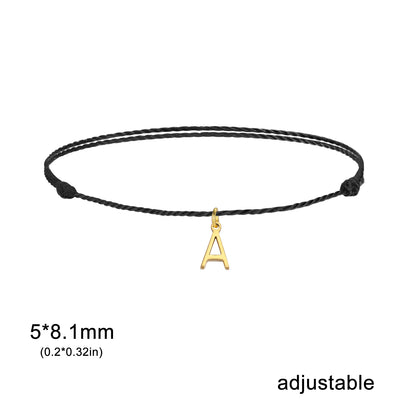 Wax Rope Initial Bracelet