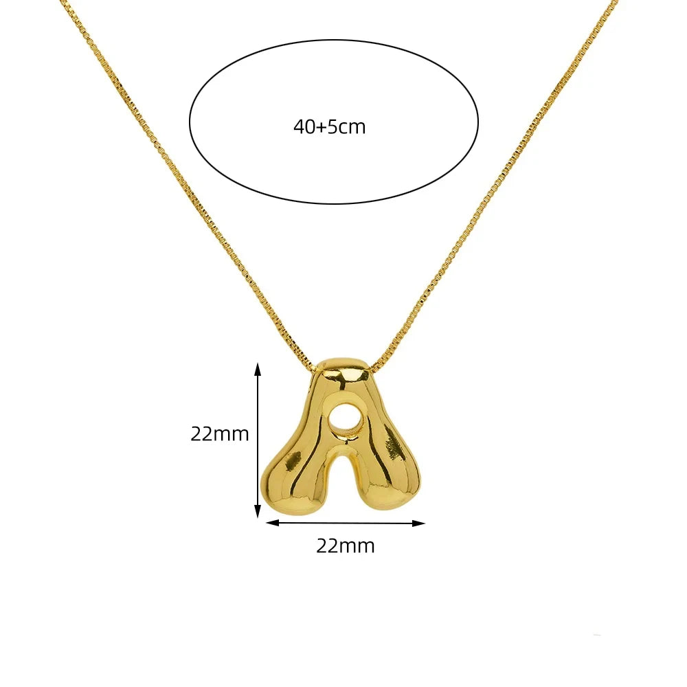 Chunky Bubble Initial Necklace