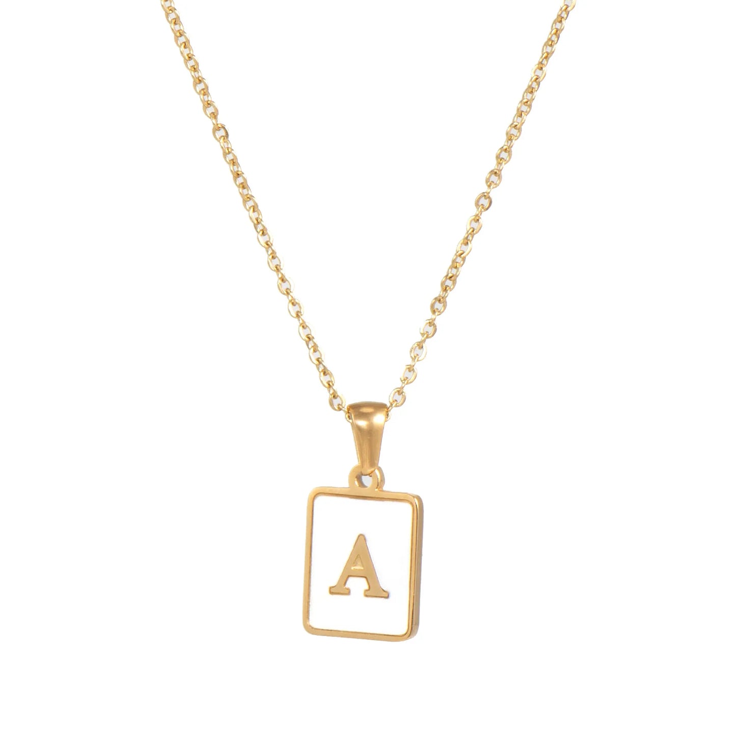 Mother of Pearl Initial Necklace