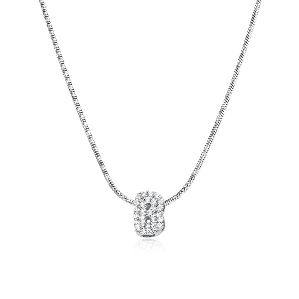 Tiny Zircon Initial Necklace