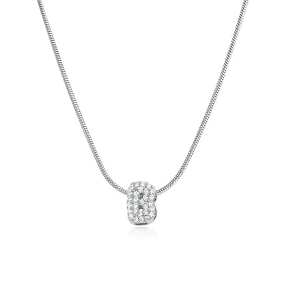 Tiny Zircon Initial Necklace
