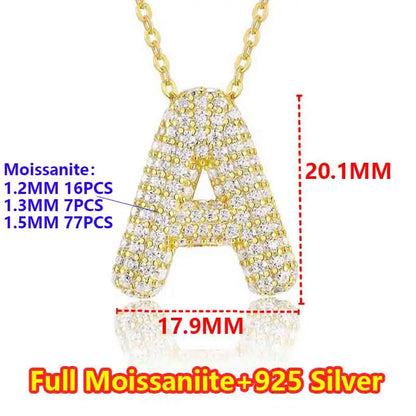 Custom Moissanite Initial Necklace
