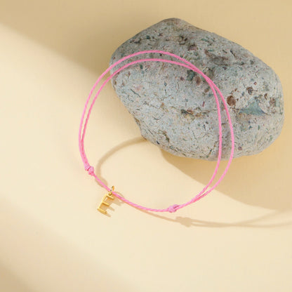 Wax Rope Initial Bracelet