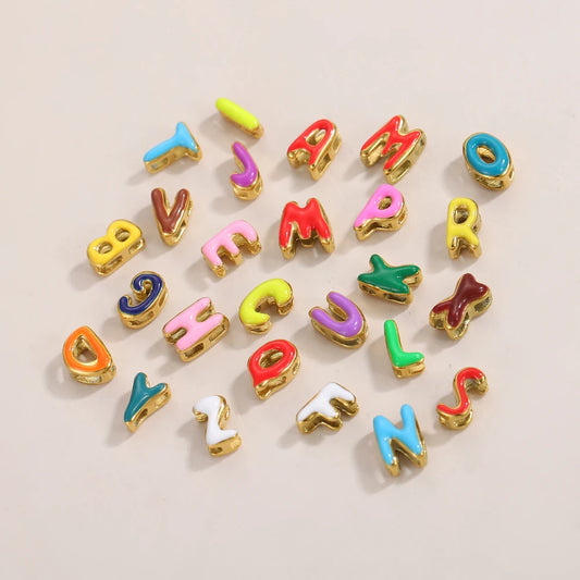 Colour Enamel Initial Charm