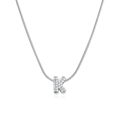 Tiny Zircon Initial Necklace
