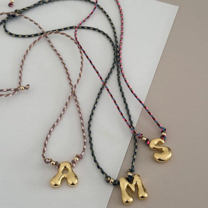 Balloon Cord Initial Necklace