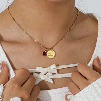 Personalised Birthstone Name Necklace