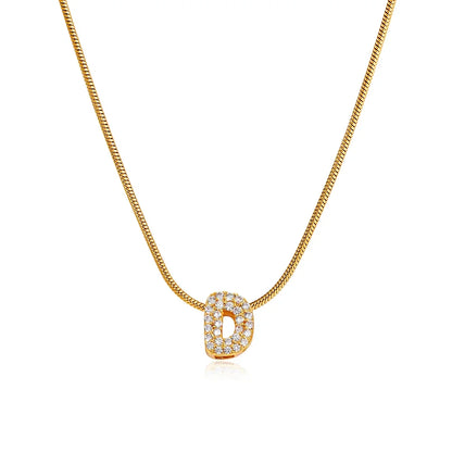 Tiny Zircon Initial Necklace