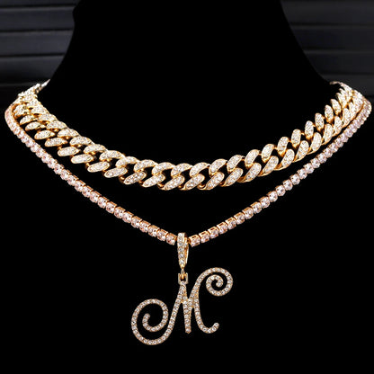 Cursive Zircon Initial Necklace