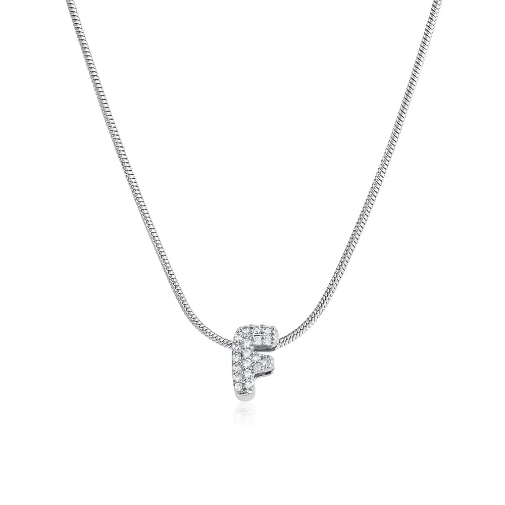 Tiny Zircon Initial Necklace