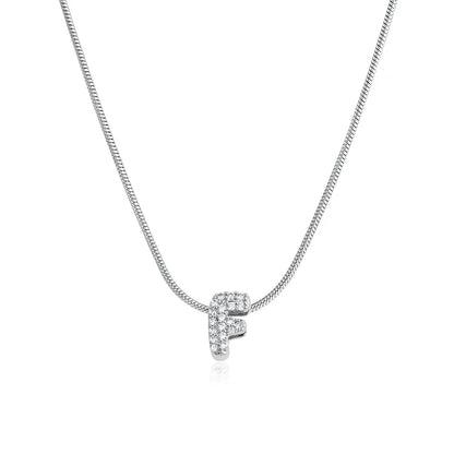 Tiny Zircon Initial Necklace