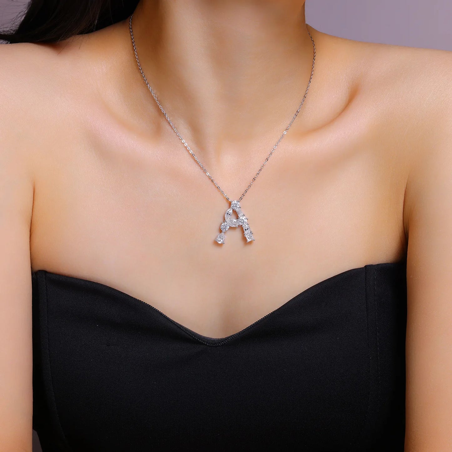 Moissanite Letter Necklace