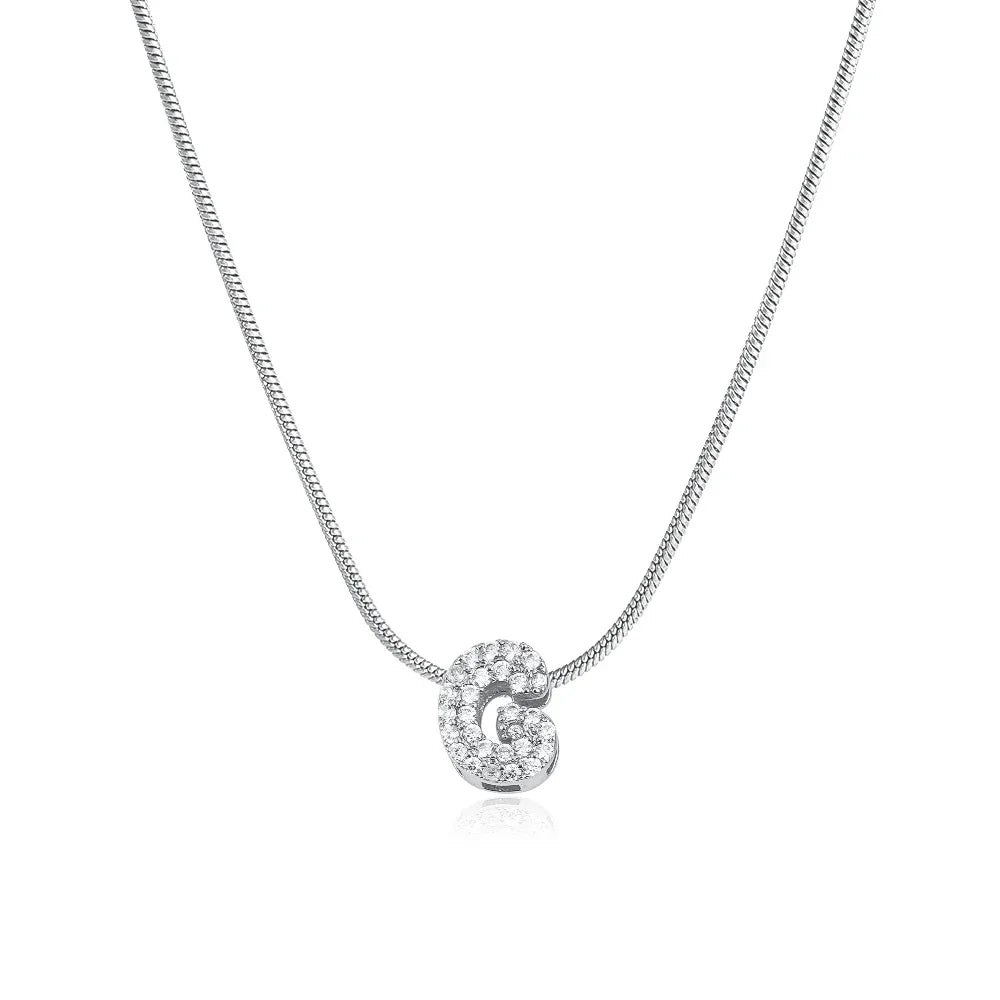 Tiny Zircon Initial Necklace