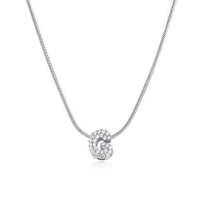 Tiny Zircon Initial Necklace