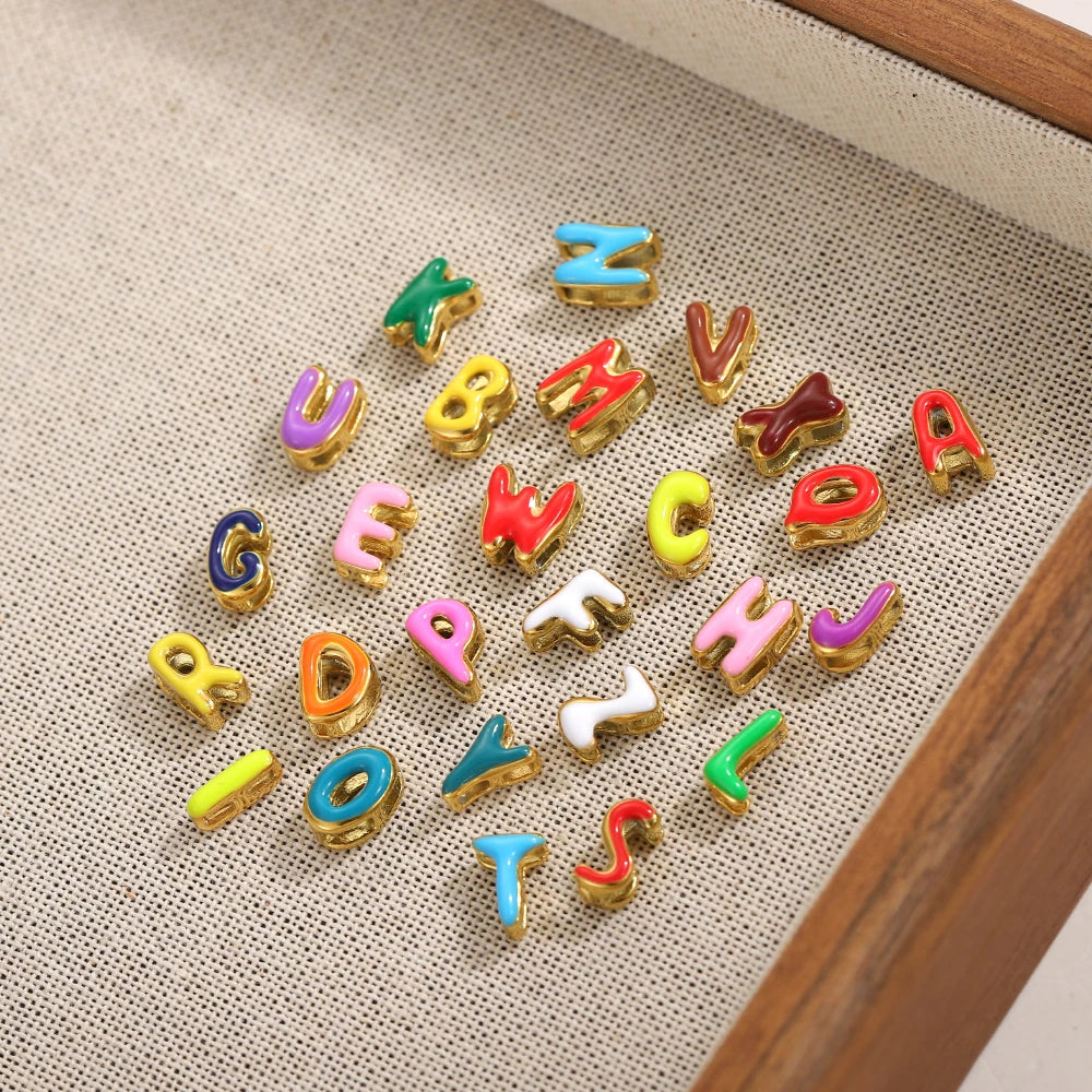 Colour Enamel Initial Charm