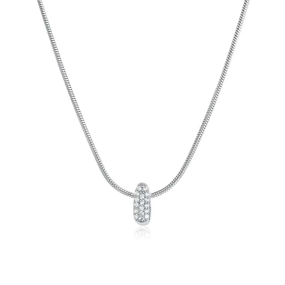 Tiny Zircon Initial Necklace
