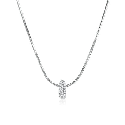 Tiny Zircon Initial Necklace
