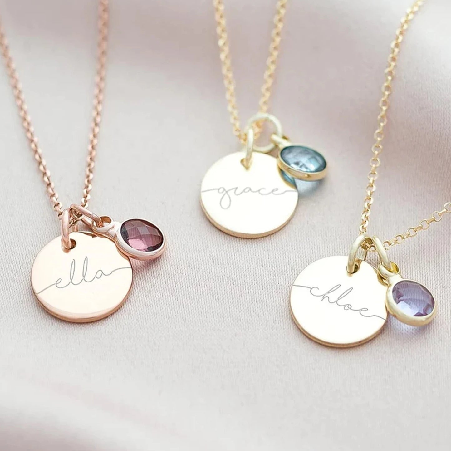 Personalised Birthstone Name Necklace