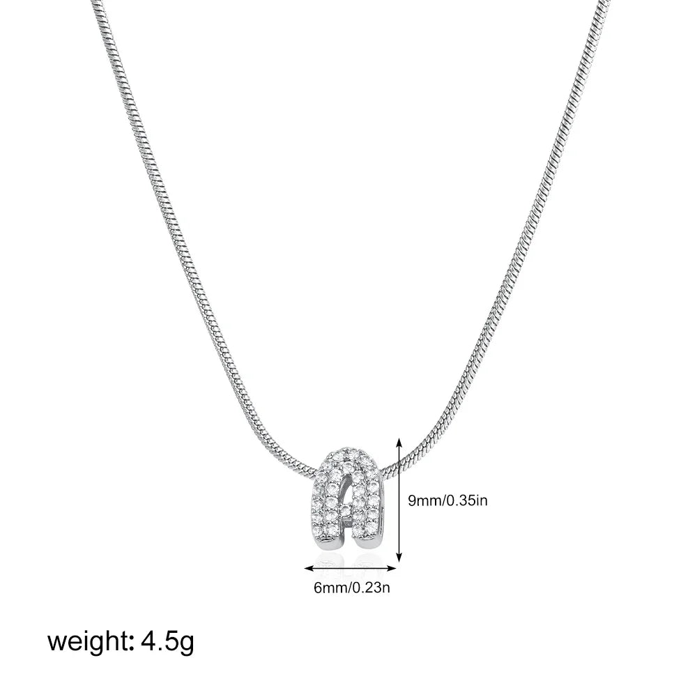 Tiny Zircon Initial Necklace