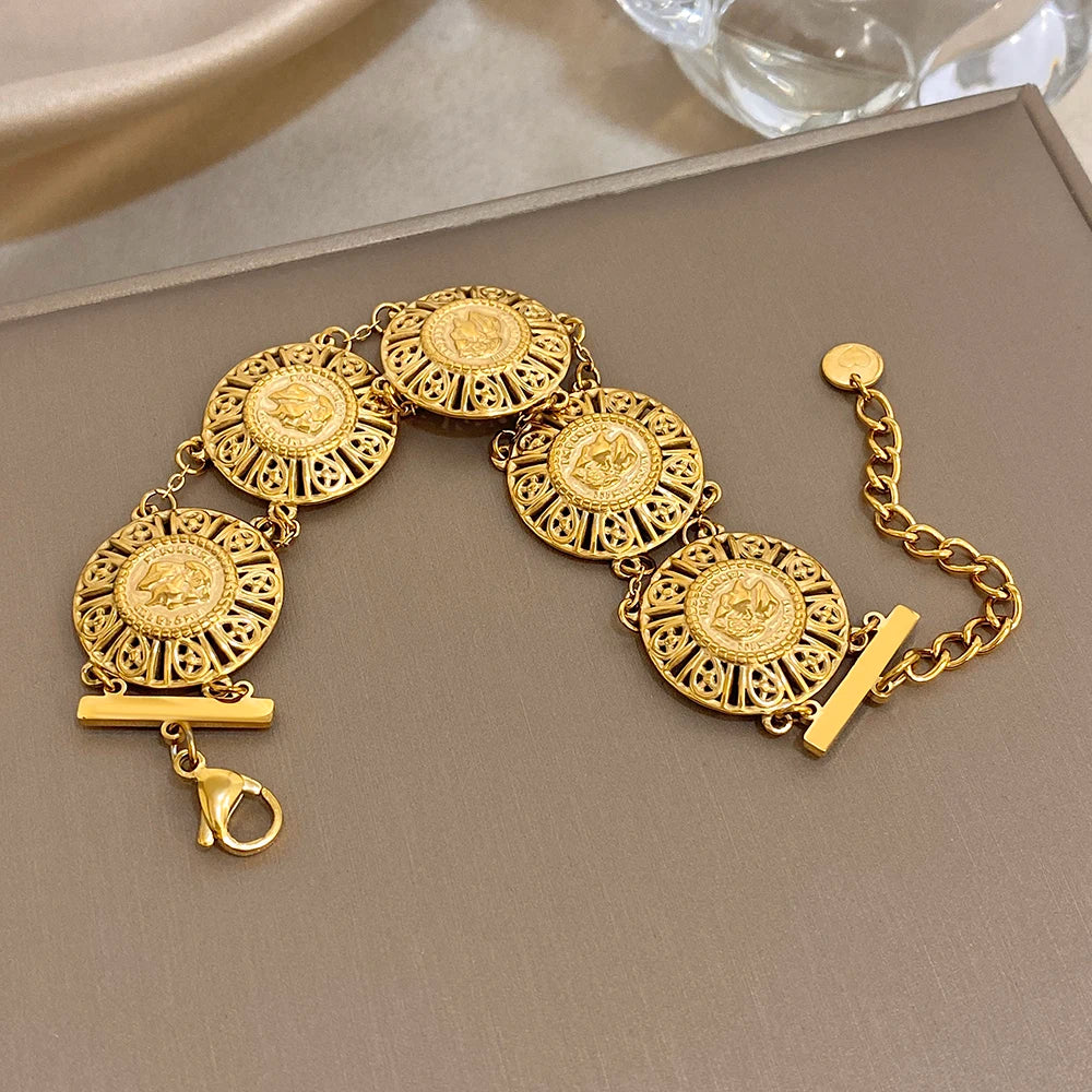 Gold Coin Chain Bracelet