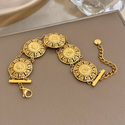 Gold Coin Chain Bracelet