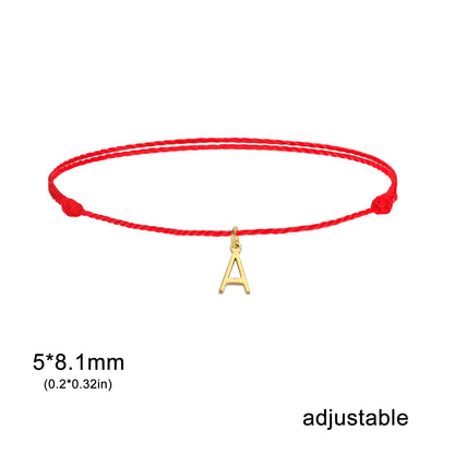 Wax Rope Initial Bracelet