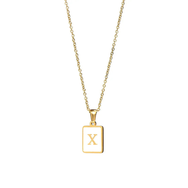 Mother of Pearl Initial Necklace