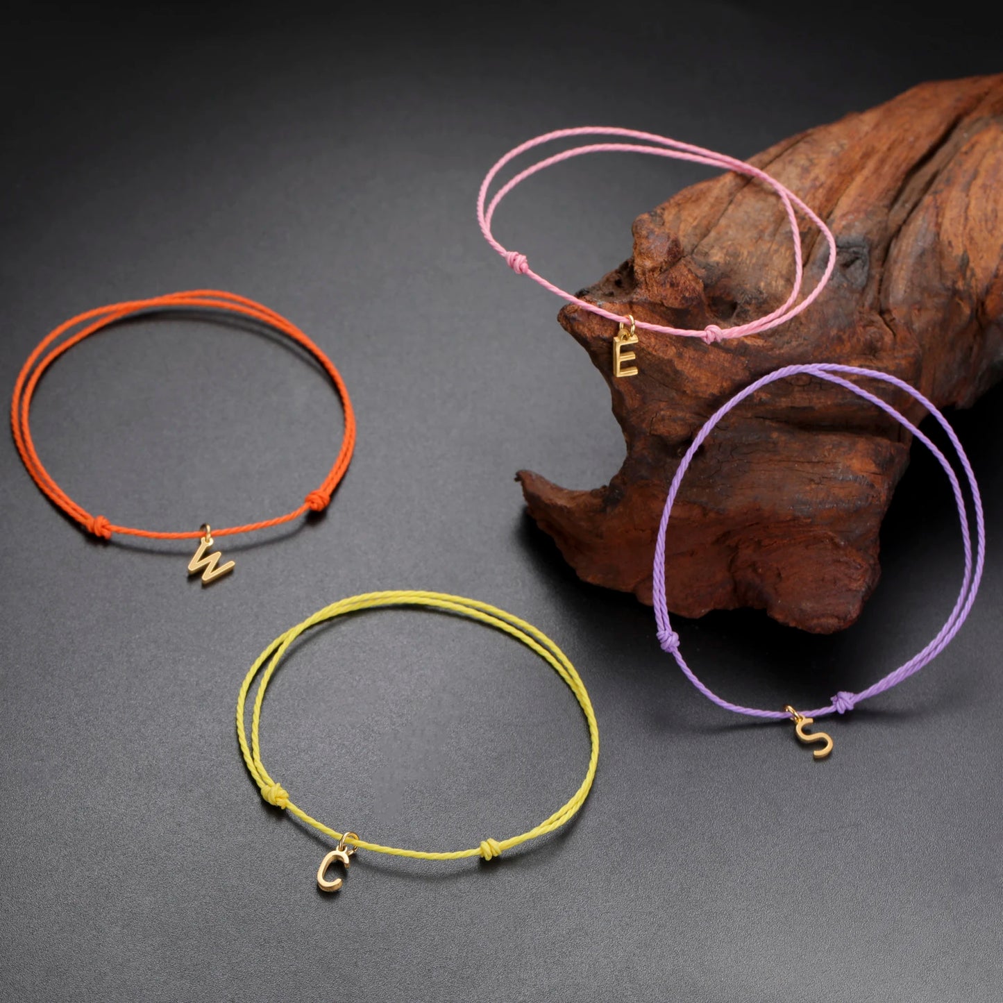 Wax Rope Initial Bracelet