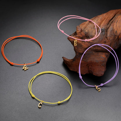 Wax Rope Initial Bracelet