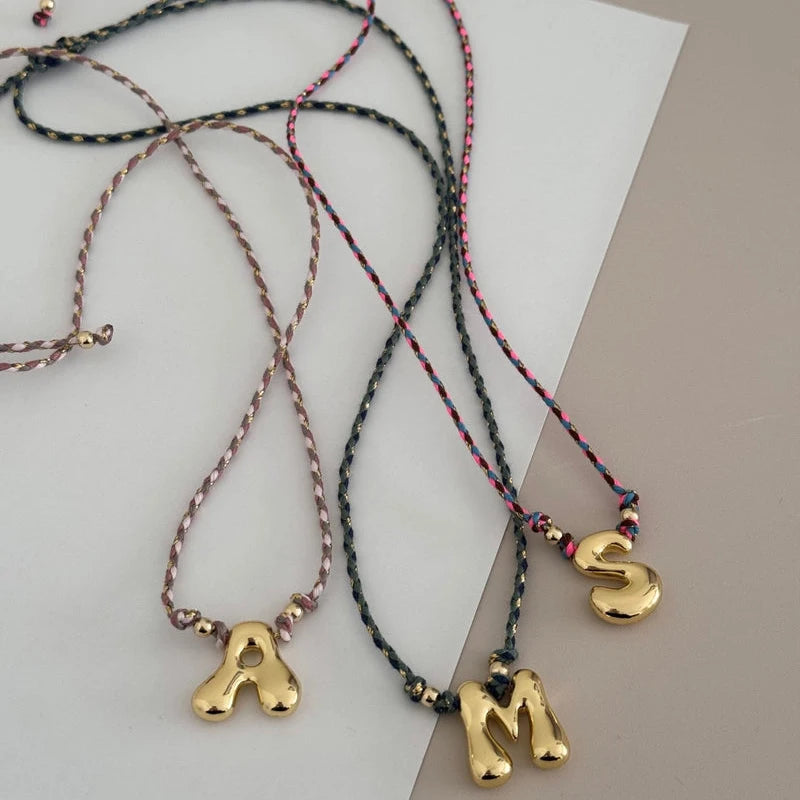 Balloon Cord Initial Necklace