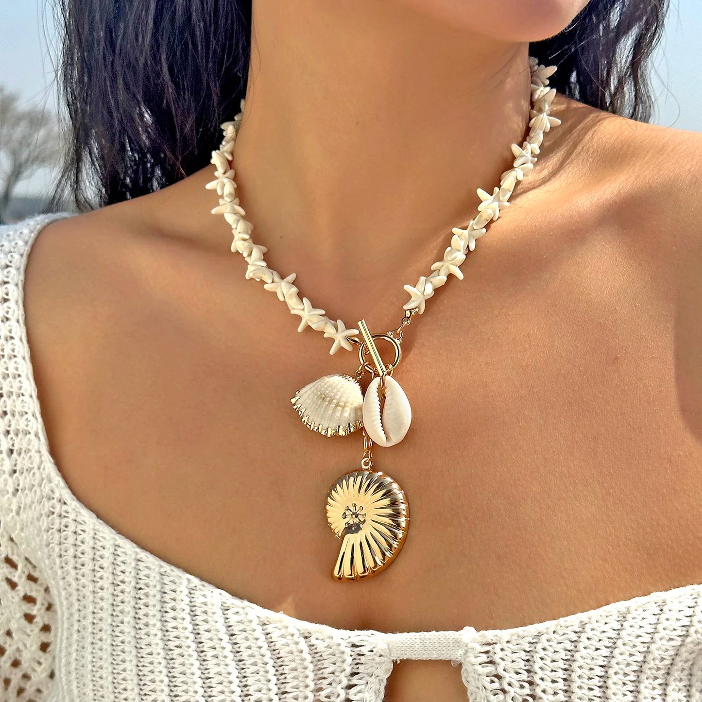 Shell Bead Summer Necklace